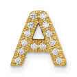 10k Yellow Gold Letter A Pendant with Cubic Zirconia, Alphabet Charm for Women