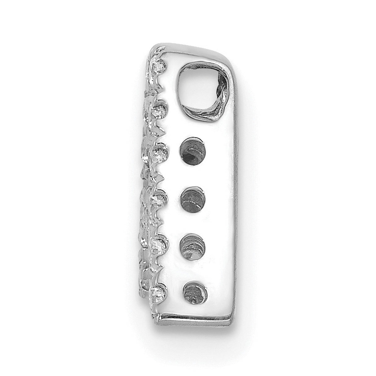 14k White Gold Diamond Letter A Pendant with Pavé Round Cut Diamonds