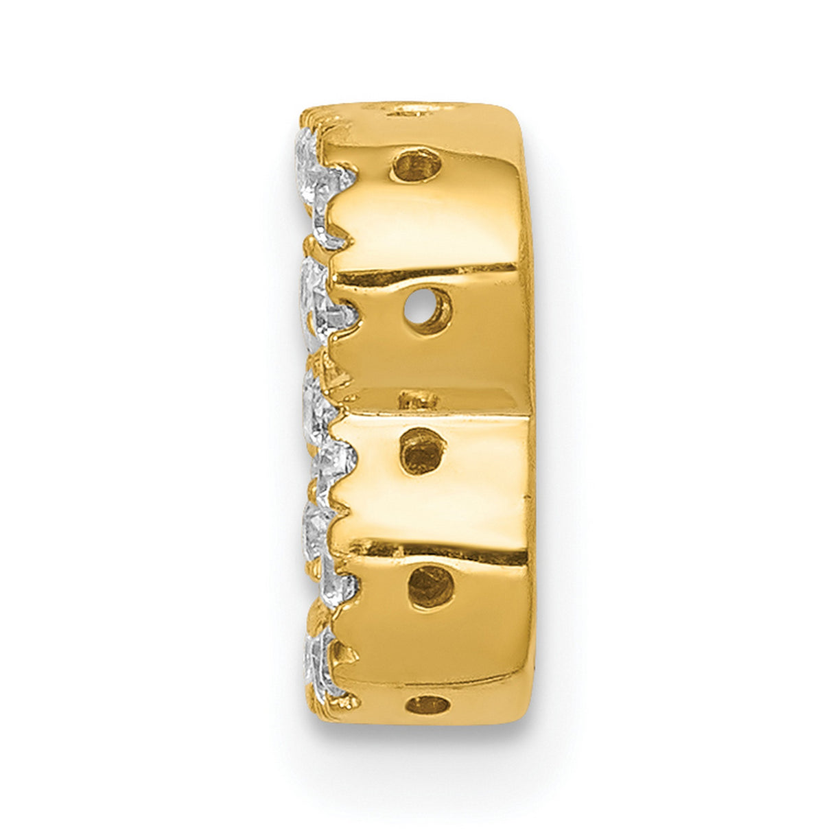 10k Yellow Gold Letter B Pendant Charm with Cubic Zirconia, Block Initial Design