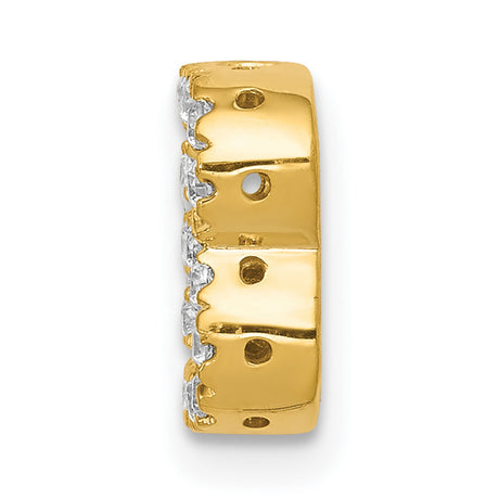 10k Yellow Gold Letter B Pendant Charm with Cubic Zirconia, Block Initial Design