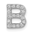14k White Gold Diamond Letter B Pendant, Custom Monogram Charm for Women or Unisex Wear