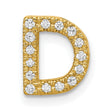 10k Yellow Gold Initial D Pendant, Cubic Zirconia Letter Charm, Unisex or Womens Jewelry