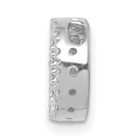 14k White Gold Diamond Letter D Pendant Charm, Pavé Initial Jewelry for Women