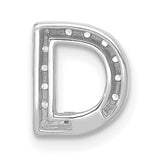 14k White Gold Diamond Letter D Pendant Charm, Pavé Initial Jewelry for Women