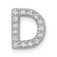 14k White Gold Diamond Letter D Pendant Charm, Pavé Initial Jewelry for Women