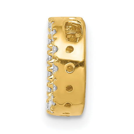 14k Yellow Gold Letter D Pendant with Cubic Zirconia, Pavé Monogram Charm