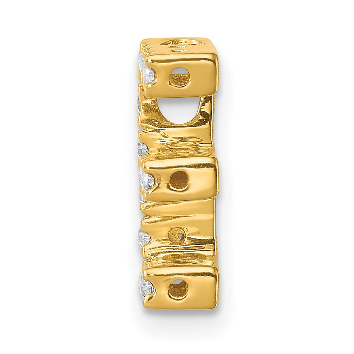 10k Yellow Gold Letter E Pendant with Round Cut White Stones, Alphabet Charm for Women or Unisex