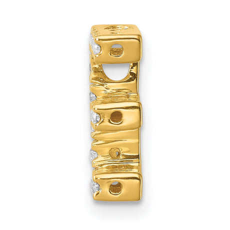 10k Yellow Gold Letter E Pendant with Round Cut White Stones, Alphabet Charm for Women or Unisex