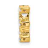 14k Yellow Gold Letter E Pendant with Diamond Accents, Dainty Alphabet Charm