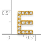 14k Yellow Gold Letter E Pendant with Diamond Accents, Dainty Alphabet Charm