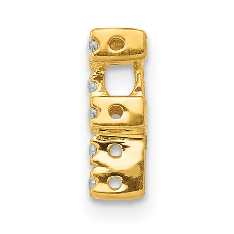 10k Yellow Gold Letter F Pendant Charm with White Cubic Zirconia, Personalized Initial Jewelry