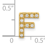 14k Yellow Gold Letter F Pendant with Diamond Accents, Block Initial Charm