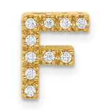 14k Yellow Gold Letter F Pendant with Diamond Accents, Block Initial Charm