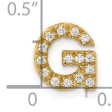 10k Yellow Gold Letter G Pendant Charm with Cubic Zirconia, Dainty Initial Jewelry for Women or Unisex