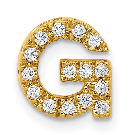 10k Yellow Gold Letter G Pendant Charm with Cubic Zirconia, Dainty Initial Jewelry for Women or Unisex