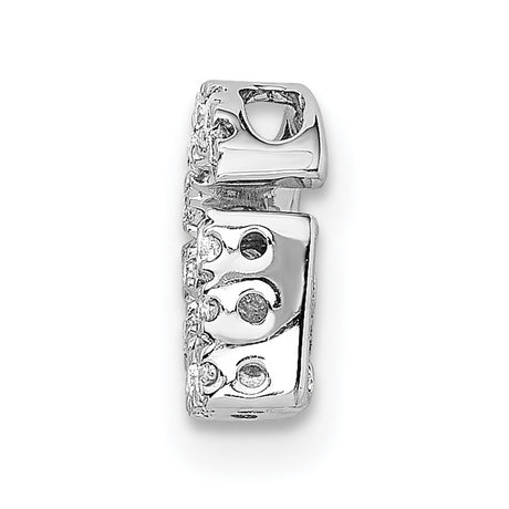 14k White Gold Letter G Pendant Charm with Diamond Pavé, Monogram Alphabet Jewelry
