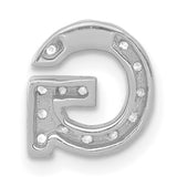 14k White Gold Letter G Pendant Charm with Diamond Pavé, Monogram Alphabet Jewelry