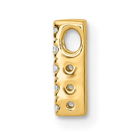 10k Yellow Gold Letter H Pendant with Clear Cubic Zirconia, Initial Charm for Women