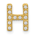 10k Yellow Gold Letter H Pendant with Clear Cubic Zirconia, Initial Charm for Women