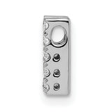14k White Gold Diamond Letter H Pendant, Block Initial Charm for Women