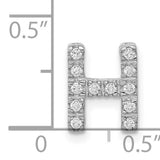 14k White Gold Diamond Letter H Pendant, Block Initial Charm for Women
