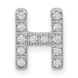 14k White Gold Diamond Letter H Pendant, Block Initial Charm for Women
