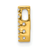 10k Yellow Gold Vertical Bar Pendant with Five Round Channel-Set Diamonds, Minimalist Style for Women