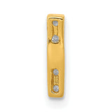 10k Yellow Gold Vertical Bar Pendant with Five Round Channel-Set Diamonds, Minimalist Style for Women