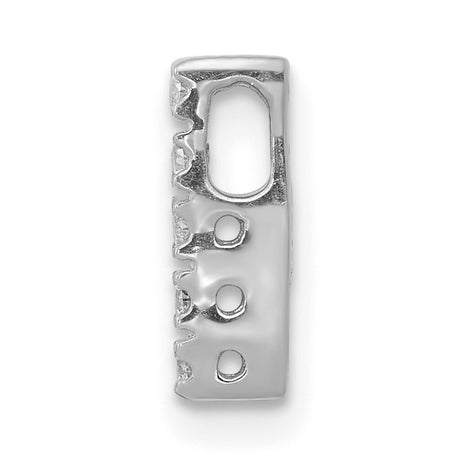 Diamond Letter I Initial Charm Pendant in Real 14k White Gold