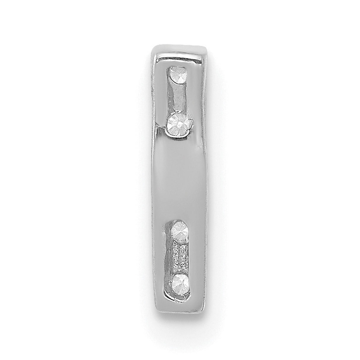 Diamond Letter I Initial Charm Pendant in Real 14k White Gold