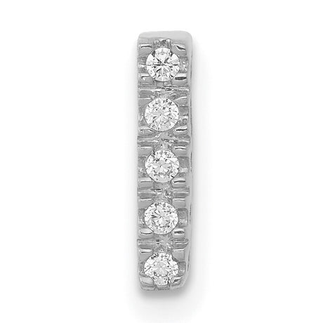 Diamond Letter I Initial Charm Pendant in Real 14k White Gold