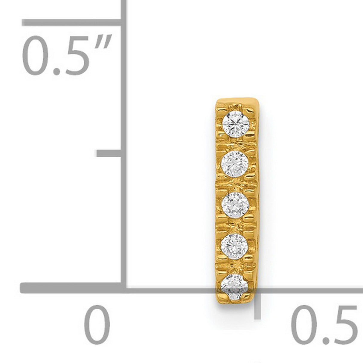 Diamond Letter I Initial Charm Pendant in Real 14k Yellow Gold