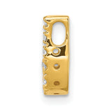 14k Yellow Gold Letter J Pendant with Round Cut Diamonds, Alphabet Charm Jewelry
