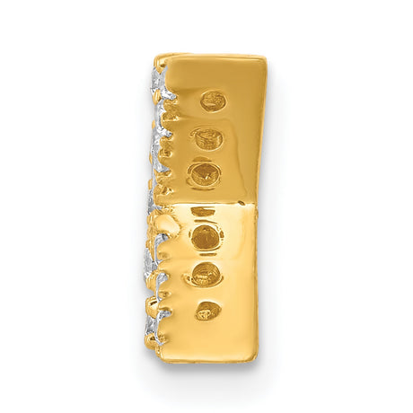 10k Yellow Gold Letter K Pendant with Diamond Accents, Block Initial Charm Design for Women