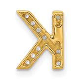 10k Yellow Gold Letter K Pendant with Diamond Accents, Block Initial Charm Design for Women