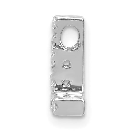 14k White Gold Diamond Letter L Pendant with Prong Set Round Cut Diamonds