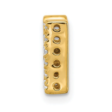 14k Yellow Gold Letter M Pendant with Pave Diamonds, Personalized Initial Charm