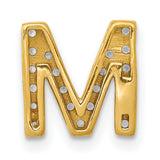 14k Yellow Gold Letter M Pendant with Pave Diamonds, Personalized Initial Charm