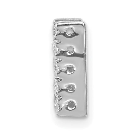 14k White Gold Diamond Letter N Pendant, Pavé Initial Charm for Women or Unisex Wear