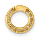 10k Yellow Gold Pendant with Round White Stones, Halo Open Circle Design for Women