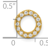 10k Yellow Gold Pendant with Round White Stones, Halo Open Circle Design for Women