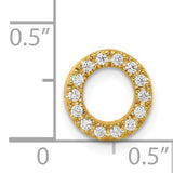 14k Yellow Gold Open Circle Diamond Pendant, Minimalist Eternity Charm for Women