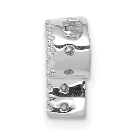 Diamond Letter P Initial Charm Pendant in Real 14k White Gold