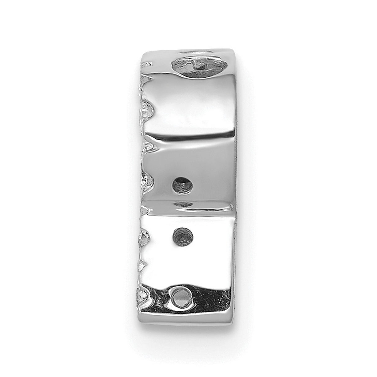14k White Gold Diamond Letter R Pendant, Round Cut Alphabet Charm for Women or Unisex Wear