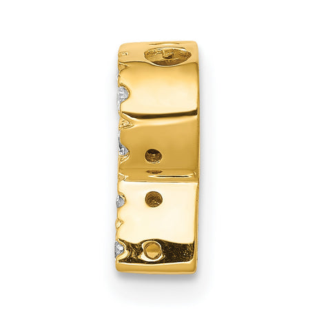14k Yellow Gold Letter R Pendant Charm with Cubic Zirconia Accents, Unisex Initial Jewelry