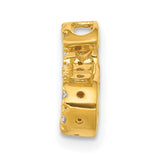 14k Yellow Gold Letter S Pendant Charm with Diamond Accents, Dainty Alphabet Jewelry