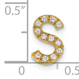 14k Yellow Gold Letter S Pendant Charm with Diamond Accents, Dainty Alphabet Jewelry