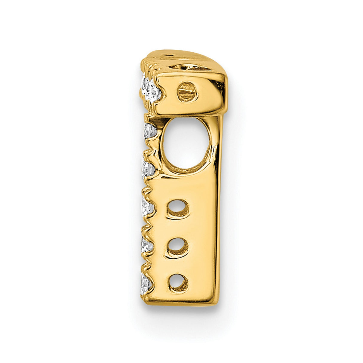 10k Yellow Gold Initial T Pendant Charm with Prong-Set Cubic Zirconia, Block Letter Design