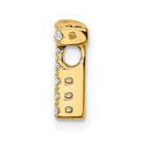 10k Yellow Gold Initial T Pendant Charm with Prong-Set Cubic Zirconia, Block Letter Design