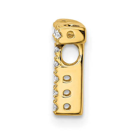 10k Yellow Gold Initial T Pendant Charm with Prong-Set Cubic Zirconia, Block Letter Design